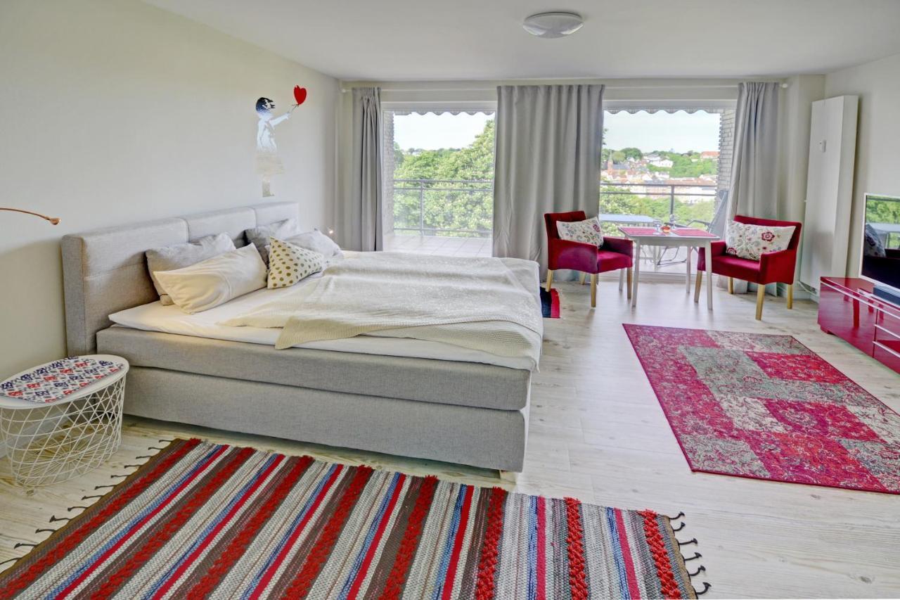 פלאנסבורג Fewo1846 - Flensview - Komfortables Studioapartment Mit Balkon Und Hafenblick מראה חיצוני תמונה